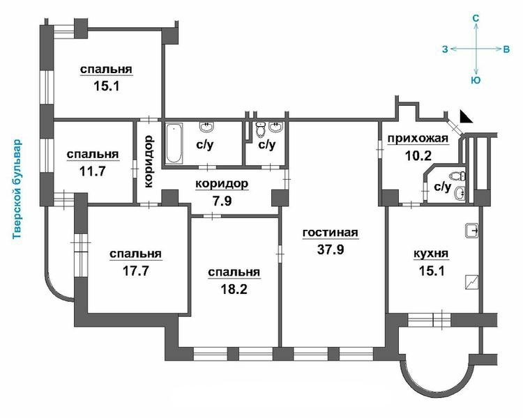 Квартира 149,70 м² ЖК "Тверской б-р, 16"