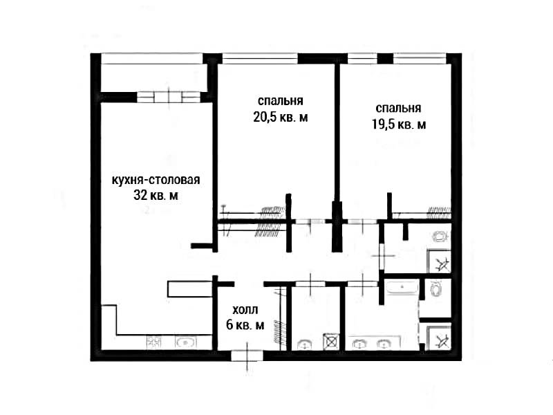 план Квартира 105,00 м² ЖК "Barrin House"