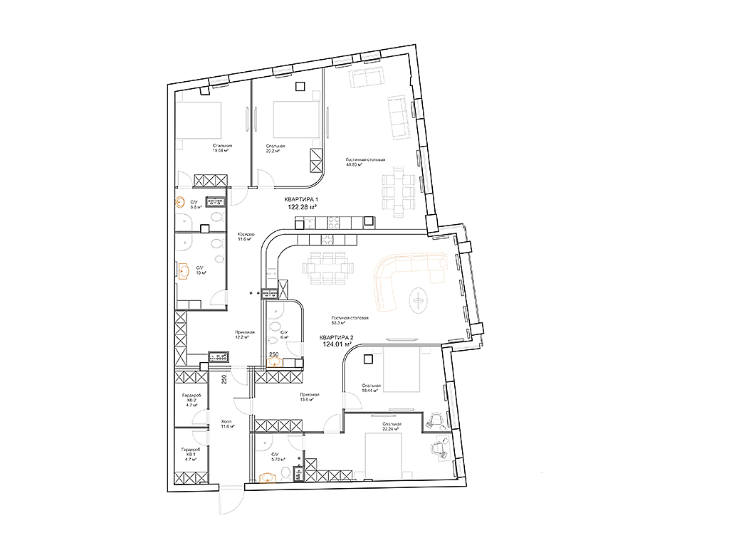план Квартира 270,20 м² ЖК "Novel House"