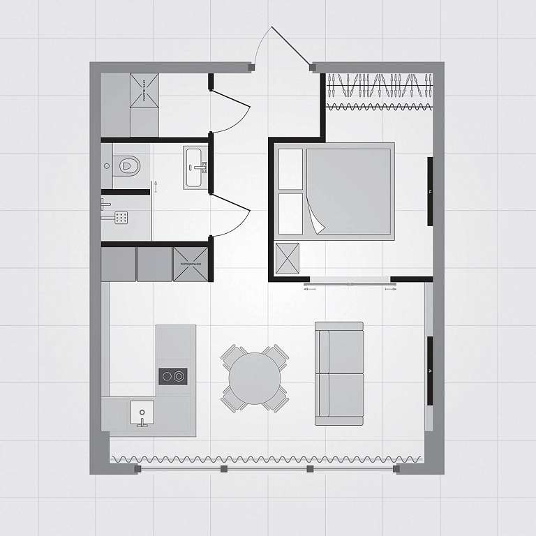Апартаменты 38,00 м² ЖК "Tribeca apartments"