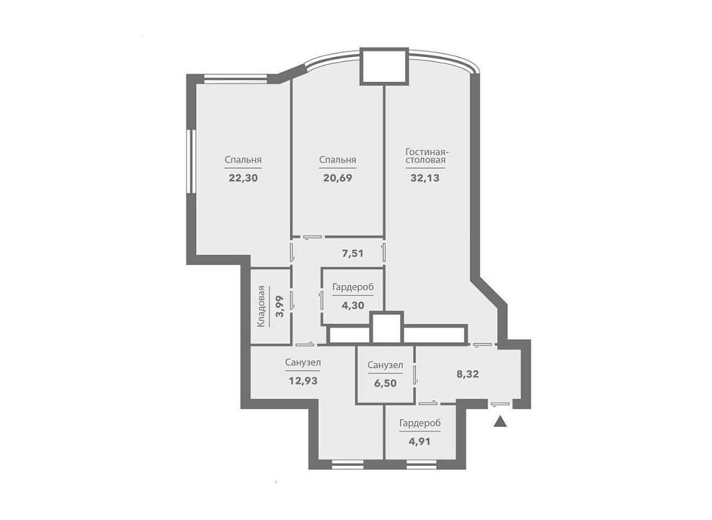 Квартира 137,80 м²  ЖК "Well House"