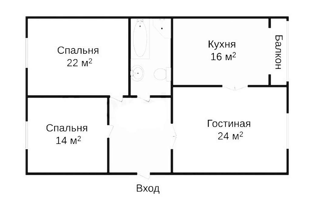 Квартира 86,00 м² Фрунзенская наб, 32