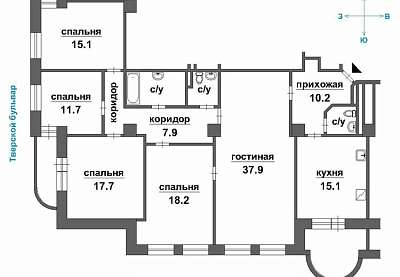 Квартира 149,70 м² ЖК "Тверской б-р, 16"