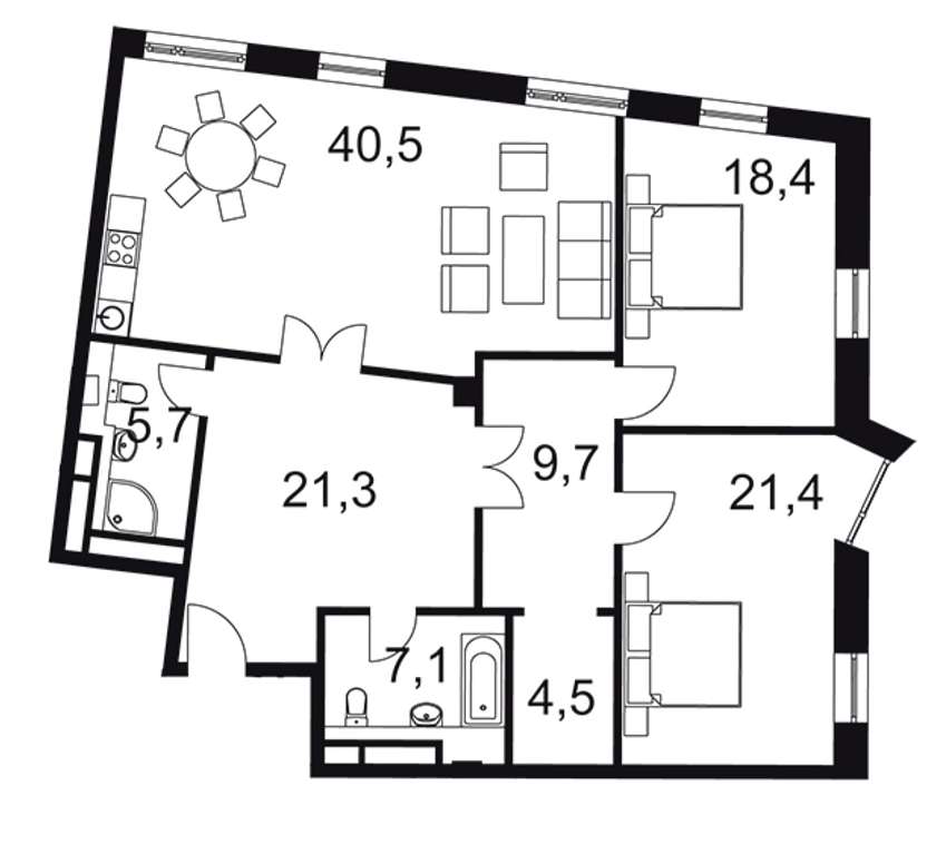 план Апартамент 135,10 BALCHUG VIEWPOINT