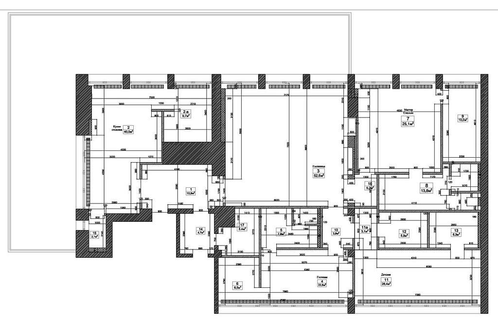 Пентхаус 245,60 м² ЖК «Дворянское гнездо»